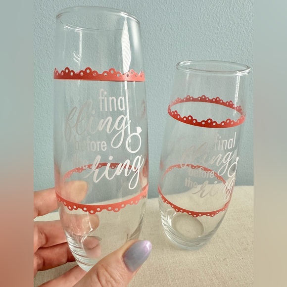 🍓6/$15🍓 Bachelorette Stemless Champagne Glasses - Picture 2 of 3